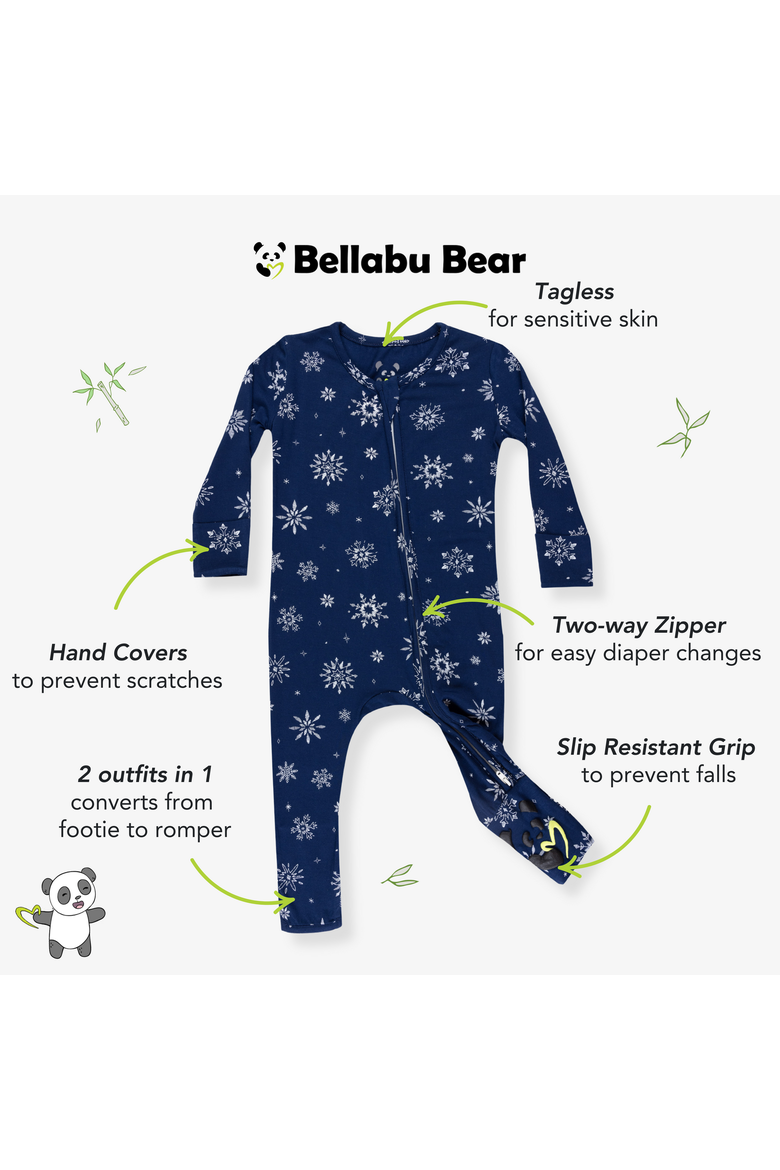 Baby Snowflake Convertible Footie, Alternate, color, Snowflake