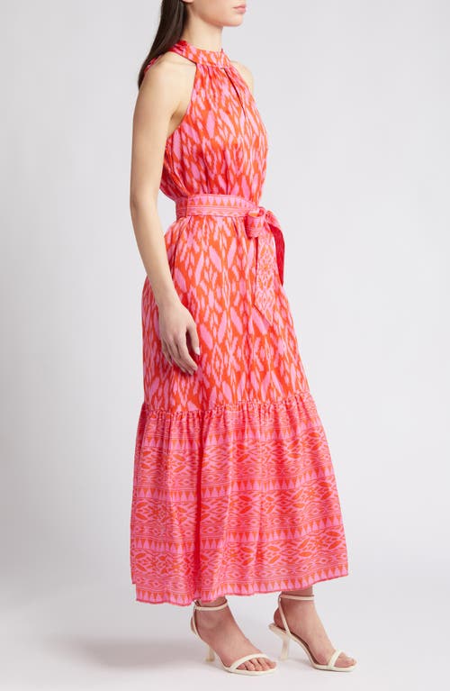 Cleobella Janice Satin Halter Maxi Dress In Jaipur Ikat Print