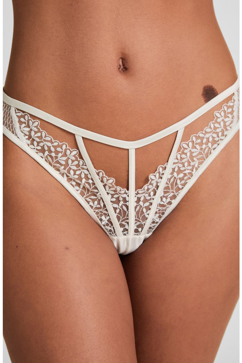 Kristina High Leg Thong, Alternate, color, SNOW WHITE