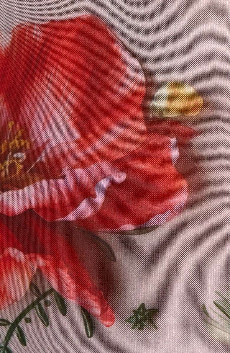 KILO BRAVA Placement Print Shelf Bra Bodysuit, Alternate, color, 3D Floral