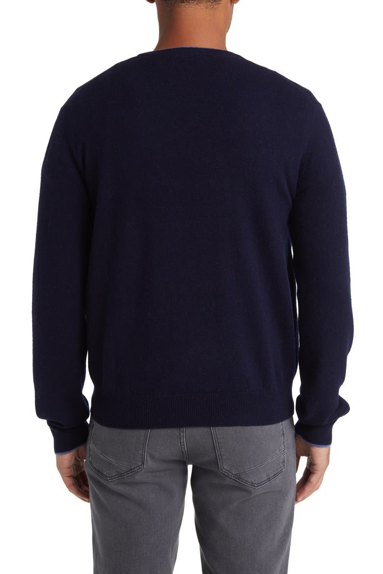 Tipped Merino Wool Sweater, Alternate, color, NAVY