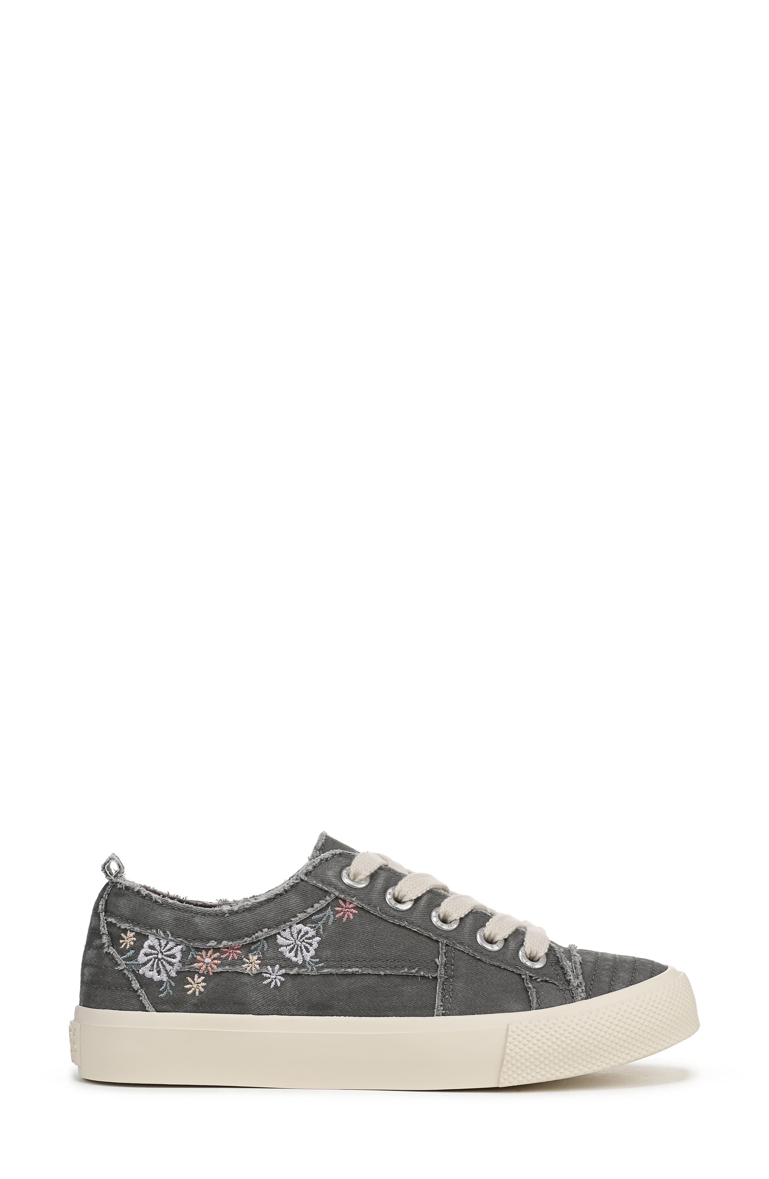 Blowfish Malibu Very Sadie Embroidered Floral Sneaker, Alternate, color, Charcoal
