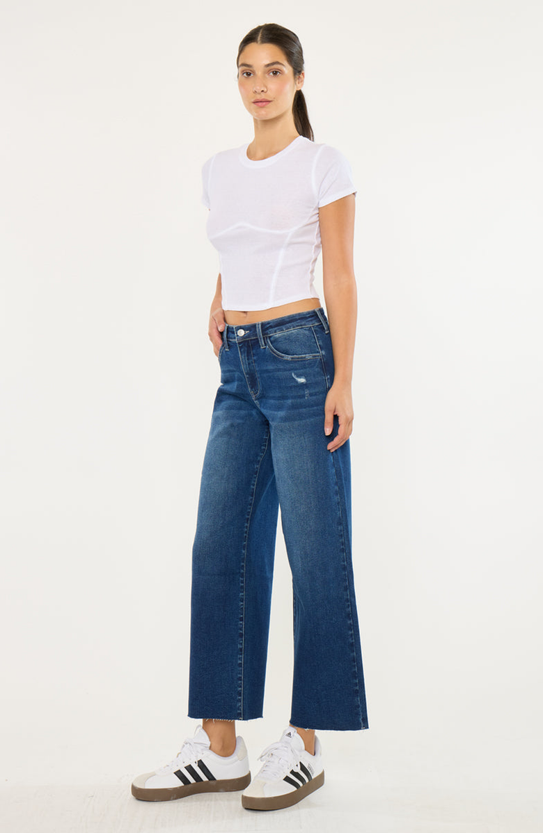 KanCan Tory Essentials High Rise Crop Wide Leg Jeans, Alternate, color, Dark Wash