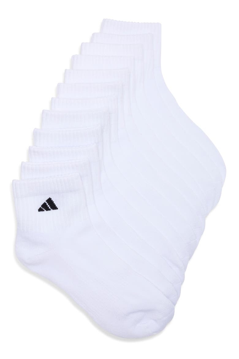 Cushioned Low Cut Socks - Pack of 6, Main, color, WHITE