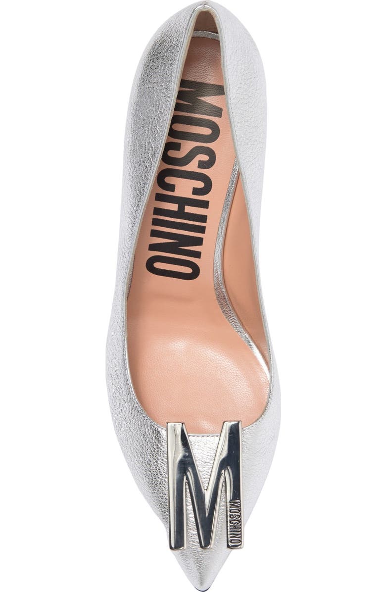 Moschino Logo Hardware Pointed Toe Pump, Alternate, color,