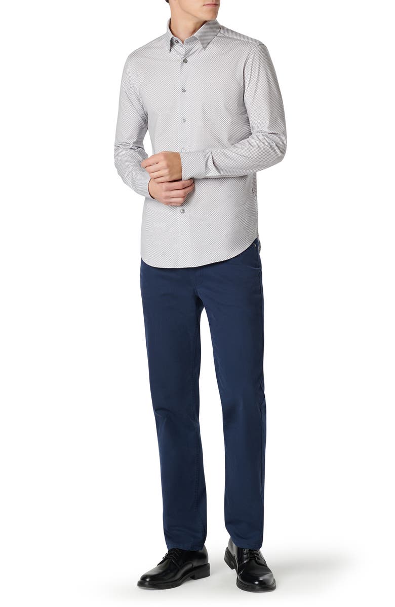 Bugatchi Jules OoohCotton<sup>®</sup> Fish Scale Print Button-Up Shirt, Alternate, color,