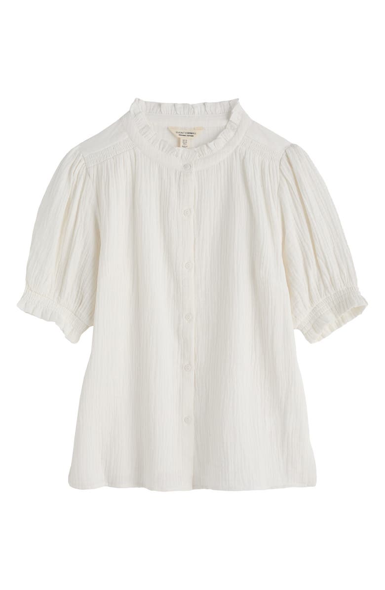 Seasalt Cornwall Shore Patch Organic Cotton Button-Up Top, Alternate, color, Chalk
