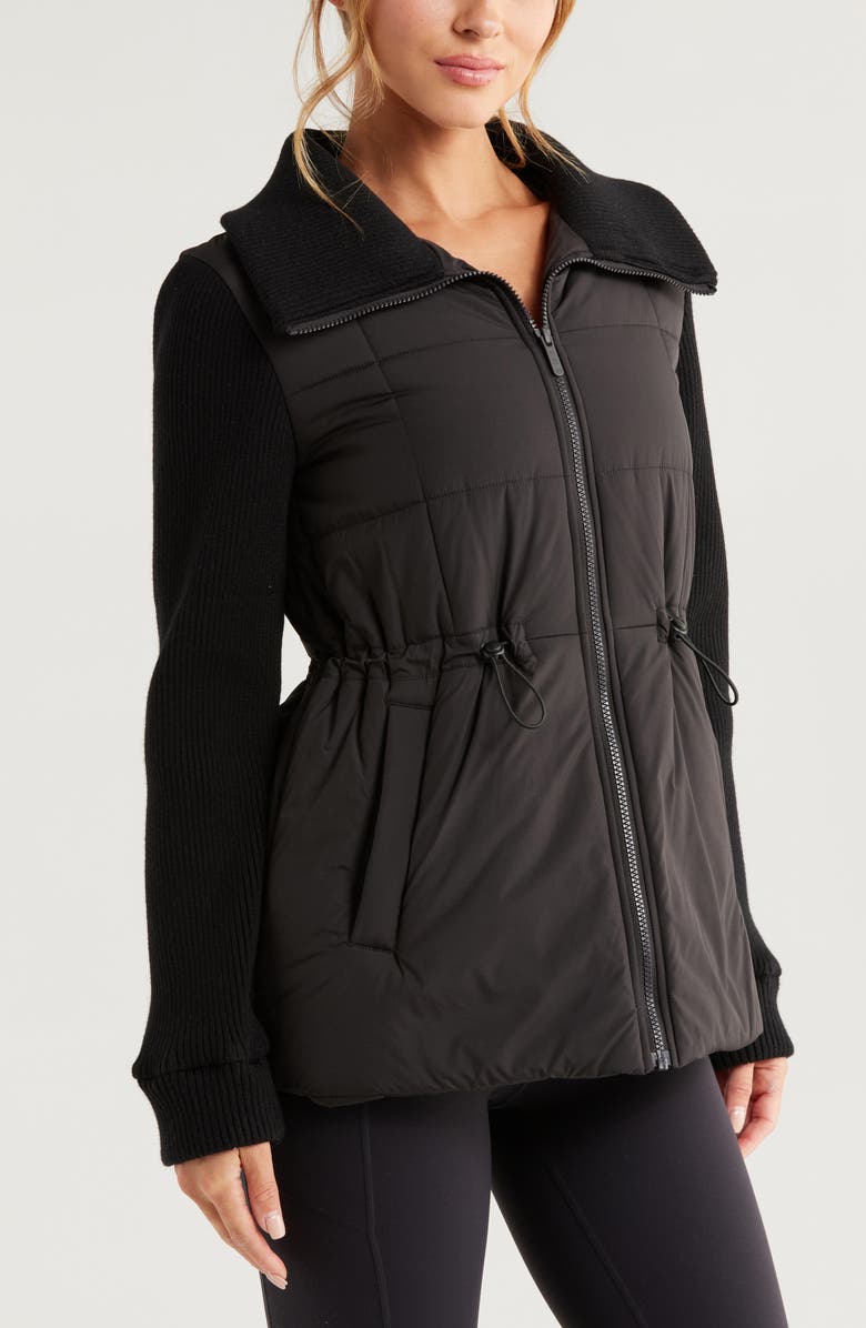 Zella Quilted Rib Mix Hybrid Jacket, Alternate, color,