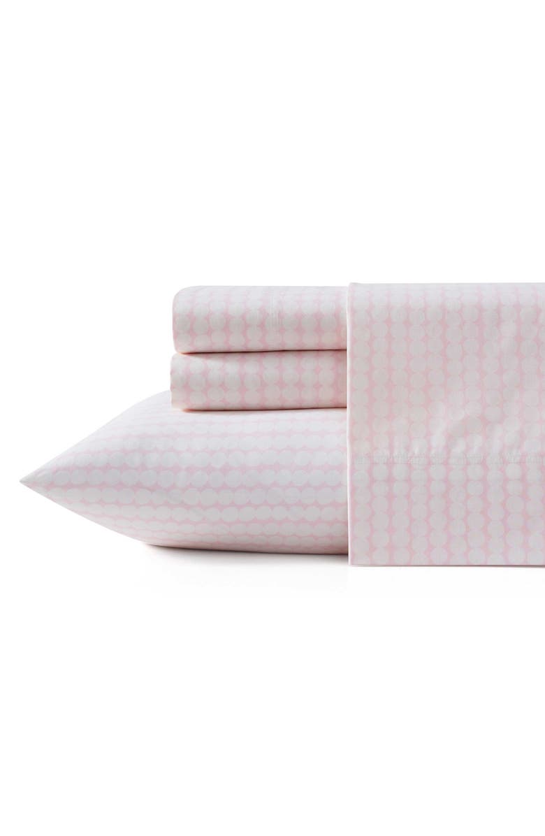 Marimekko Pikku Rasymatto Cotton Percale Sheet Set, Main, color, Light Pink