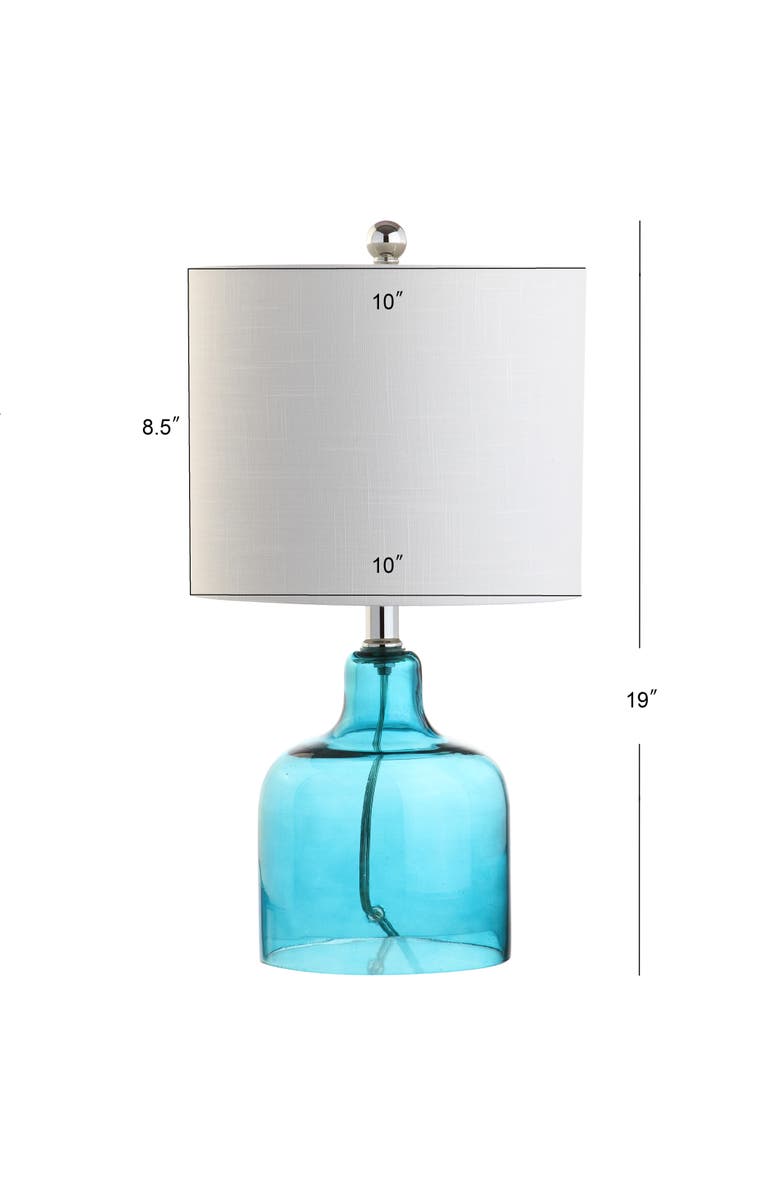 JONATHAN Y Gemma Glass Bell LED Table Lamp, Alternate, color, Moroccan Blue