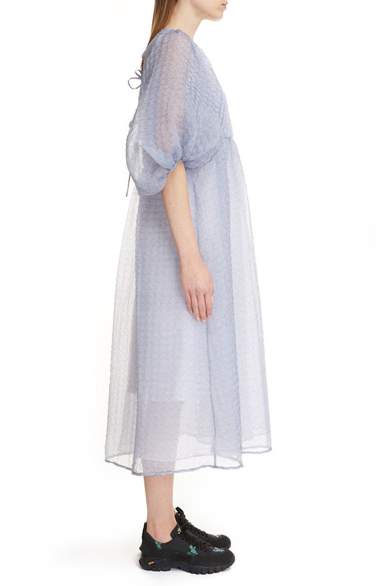 Cecilie Bahnsen Karmen Sheer Silk Blend Midi Dress, Alternate, color,