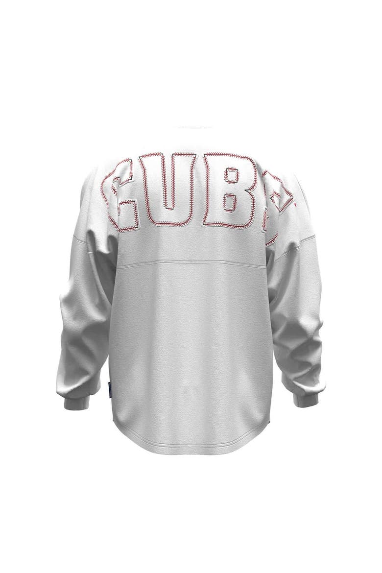 Women's Fanatics White Chicago Cubs Baseball Stitch Spirit Jersey Long Sleeve T-Shirt, Alternate, color, White