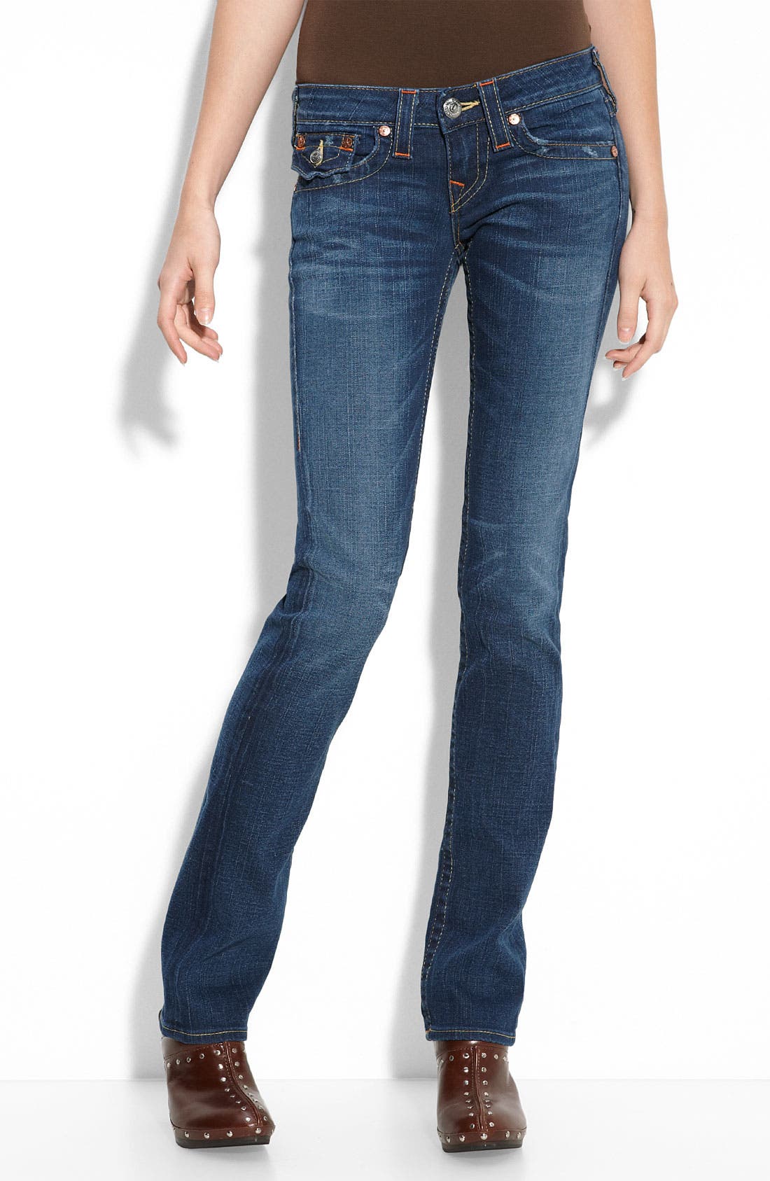 True Religion Brand Jeans 'Billy' Straight Leg Stretch Jeans (Women ...