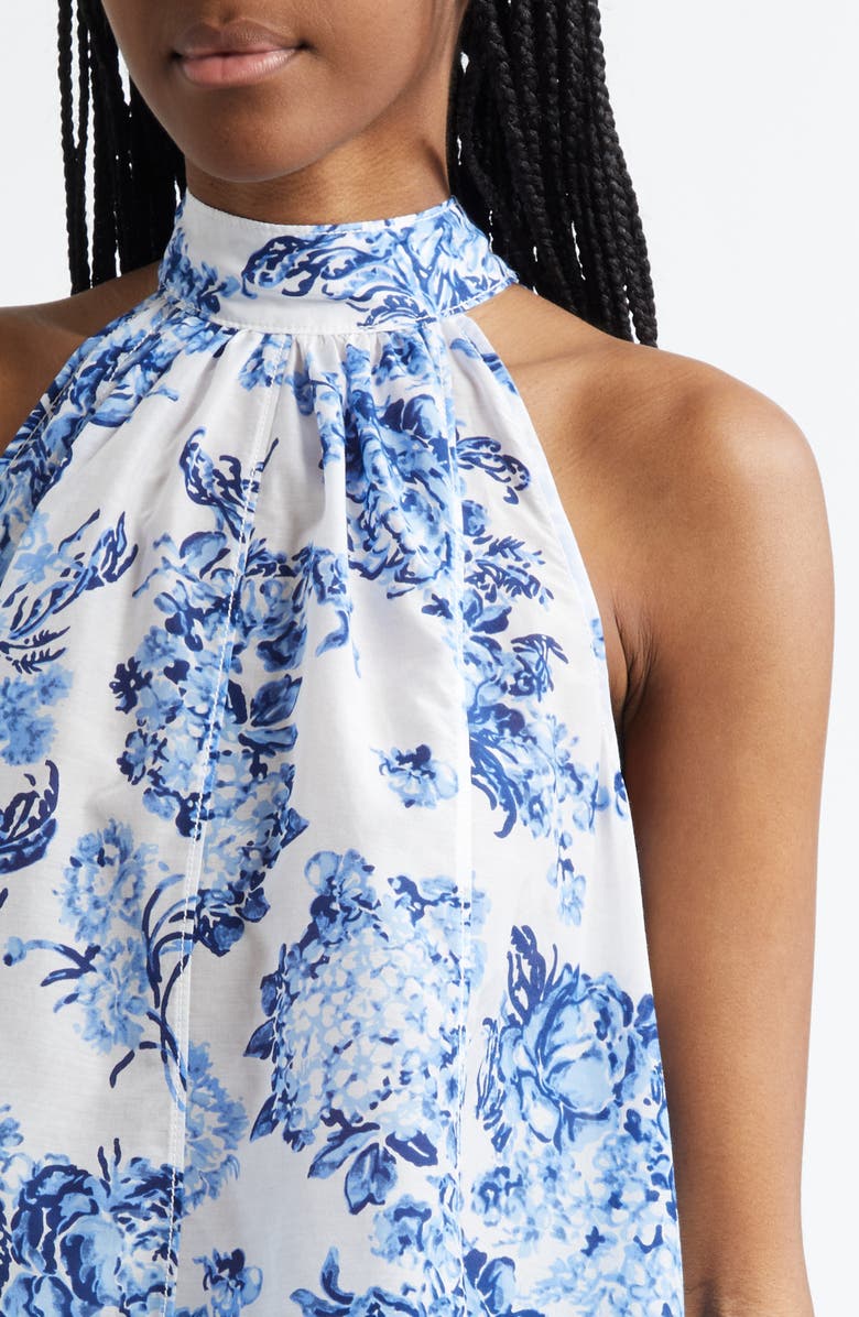 Cinq à Sept Coastal Bouquet Rashan Sleeveless Cotton & Silk Top, Alternate, color, Endless Sky Multi