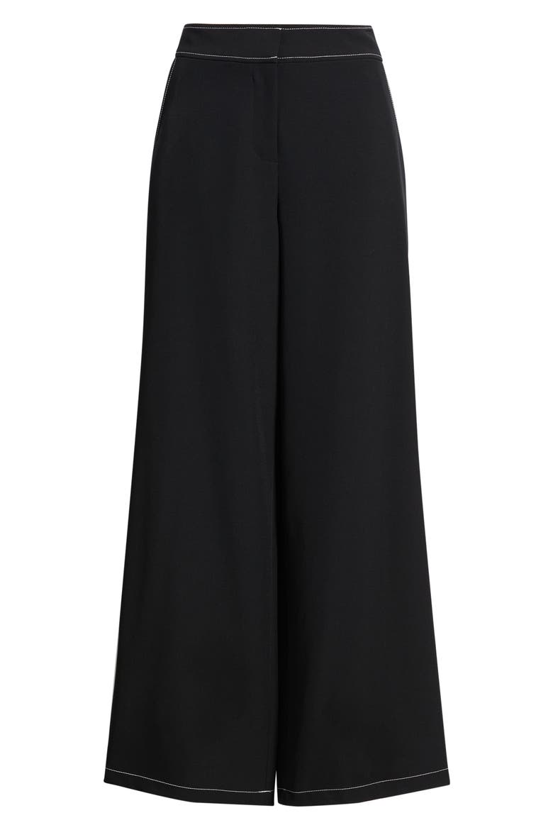 Wide Leg Pants, Alternate, color, BLACK WHITE