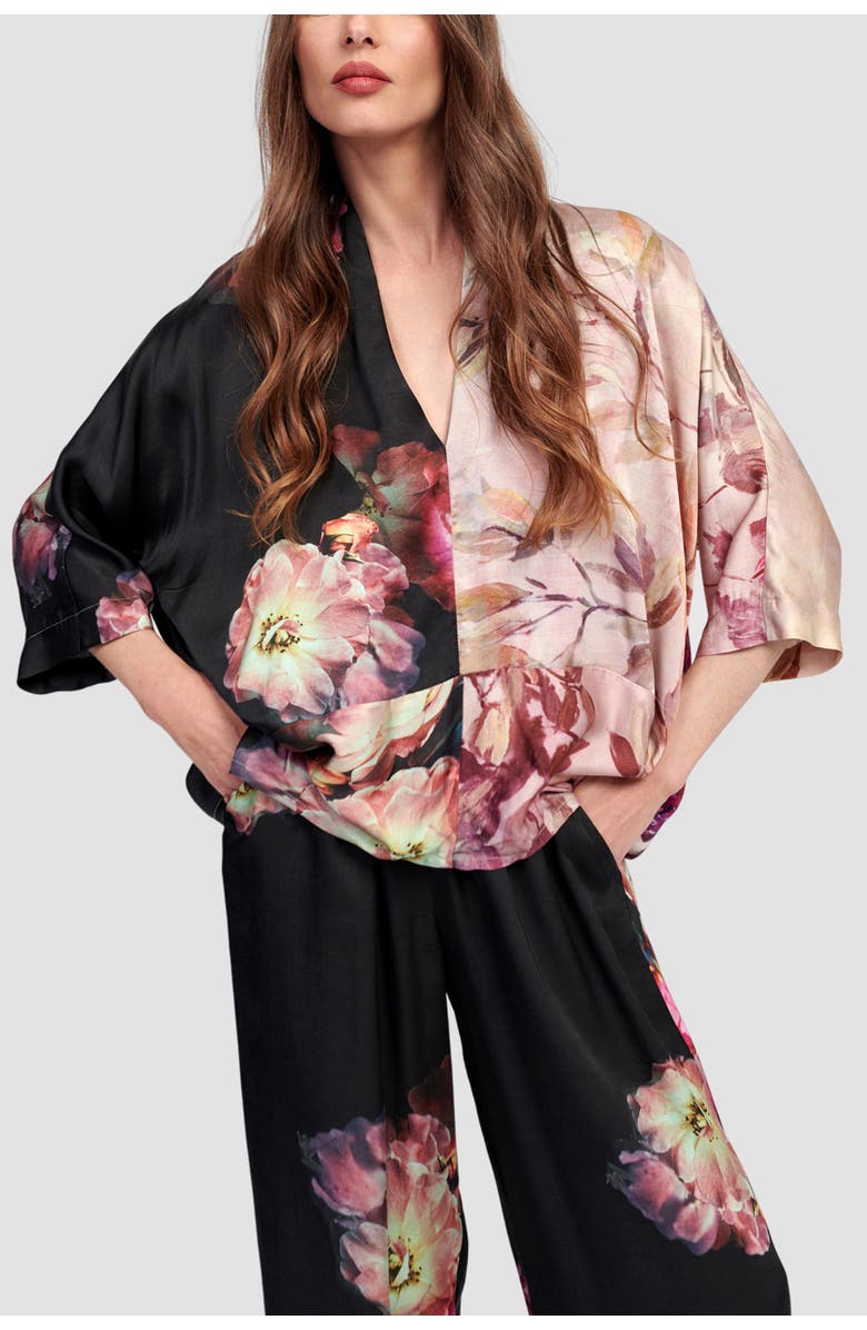 Alembika Mixed florals pullover blouse, Alternate, color, 