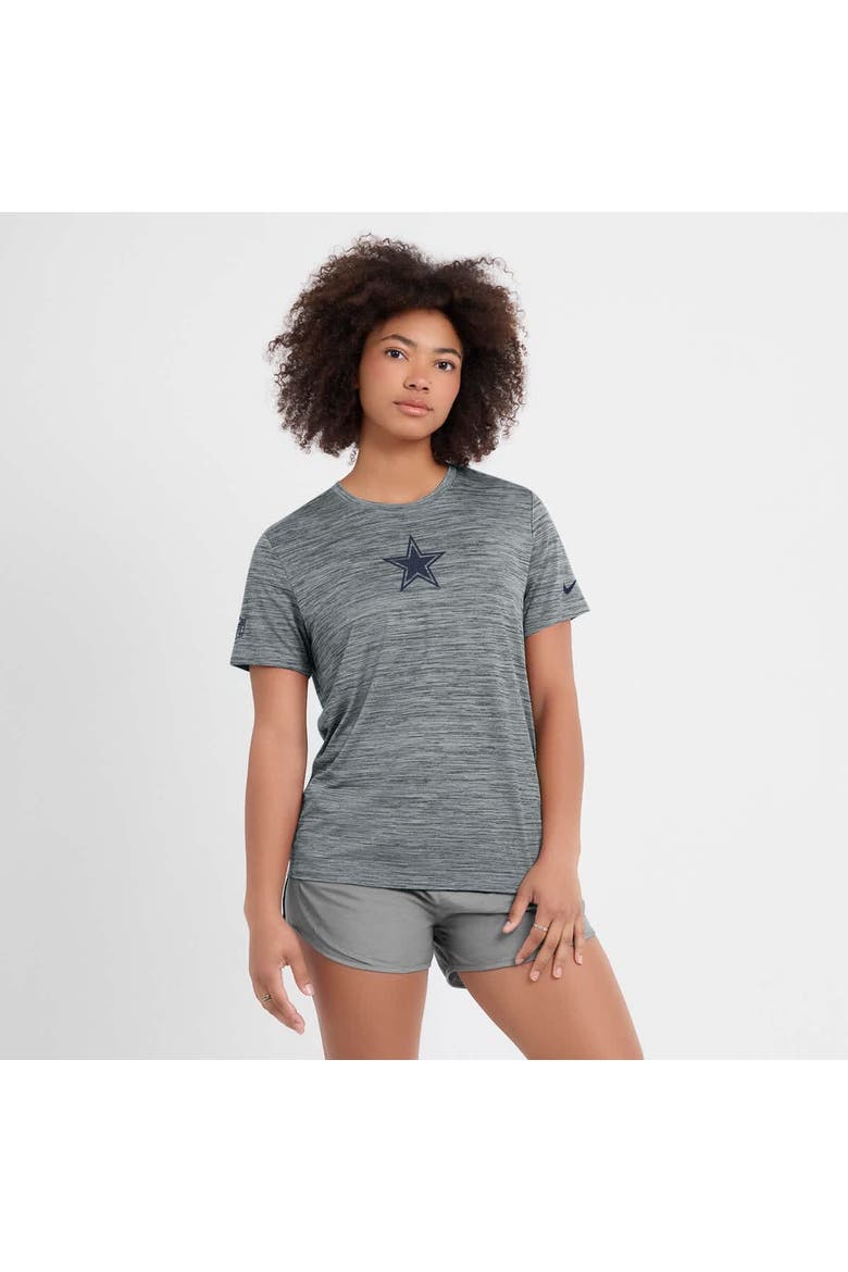 Women's Nike Gray Dallas Cowboys Sideline Velocity Performance T-Shirt, Alternate, color, Gray