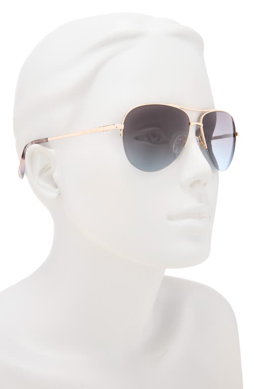 Ted Baker 57mm Gradient Half Rim Aviator Sunglasses In Gold