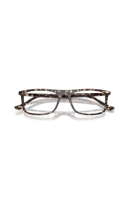 Ray Ban Ray-ban 55mm Rectangle Optical Glasses In Brown