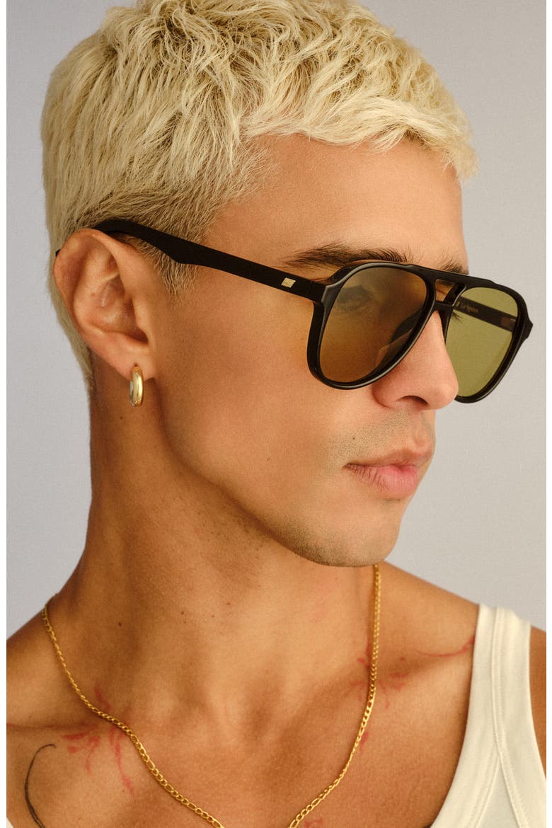 Tragic Magic 56mm Aviator Sunglasses, Alternate, color, BLACK / OLIVE TINT