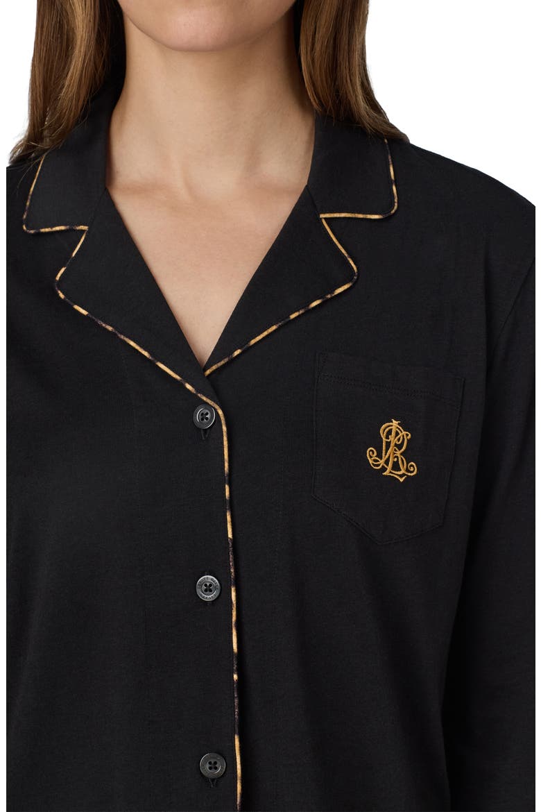 Cotton Blend Pajamas, Alternate, color, BLACK GOLD