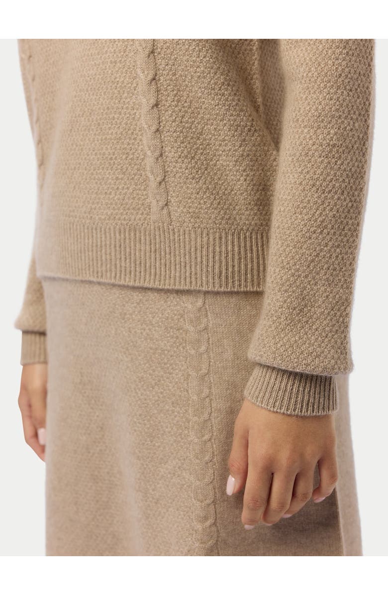 Gobi Cashmere Cropped Crewneck Cashmere Sweater, Alternate, color, Warm Grey