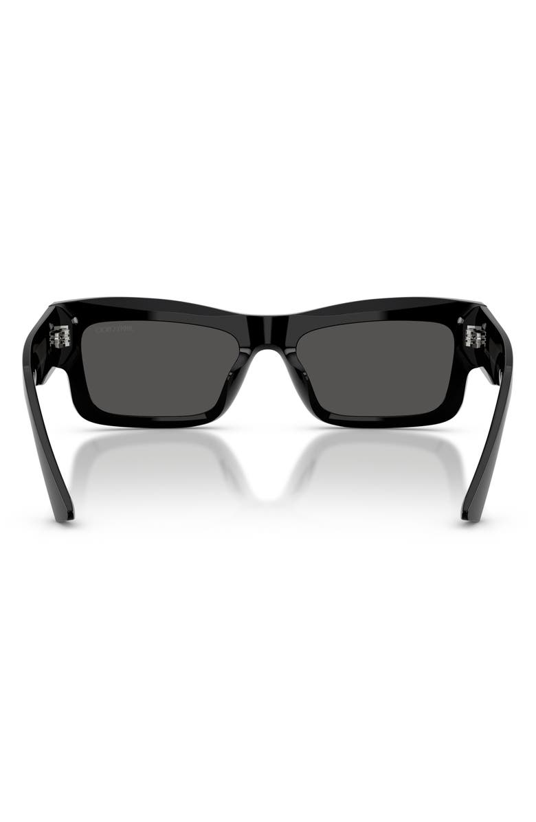 Jimmy Choo 53mm Rectangular Sunglasses, Alternate, color, Black / Dark Grey