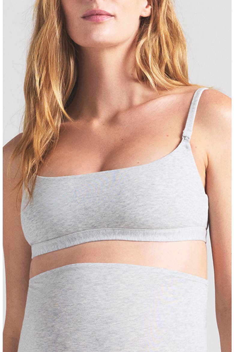 Jersey Maternity/Nursing Bra, Main, color, LIGHT HEATHER GREY