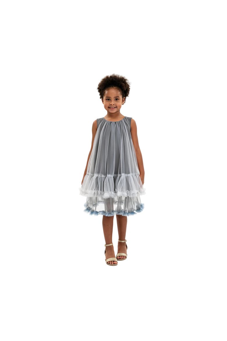 Tulle Ruffle Dress, Alternate, color, Grey