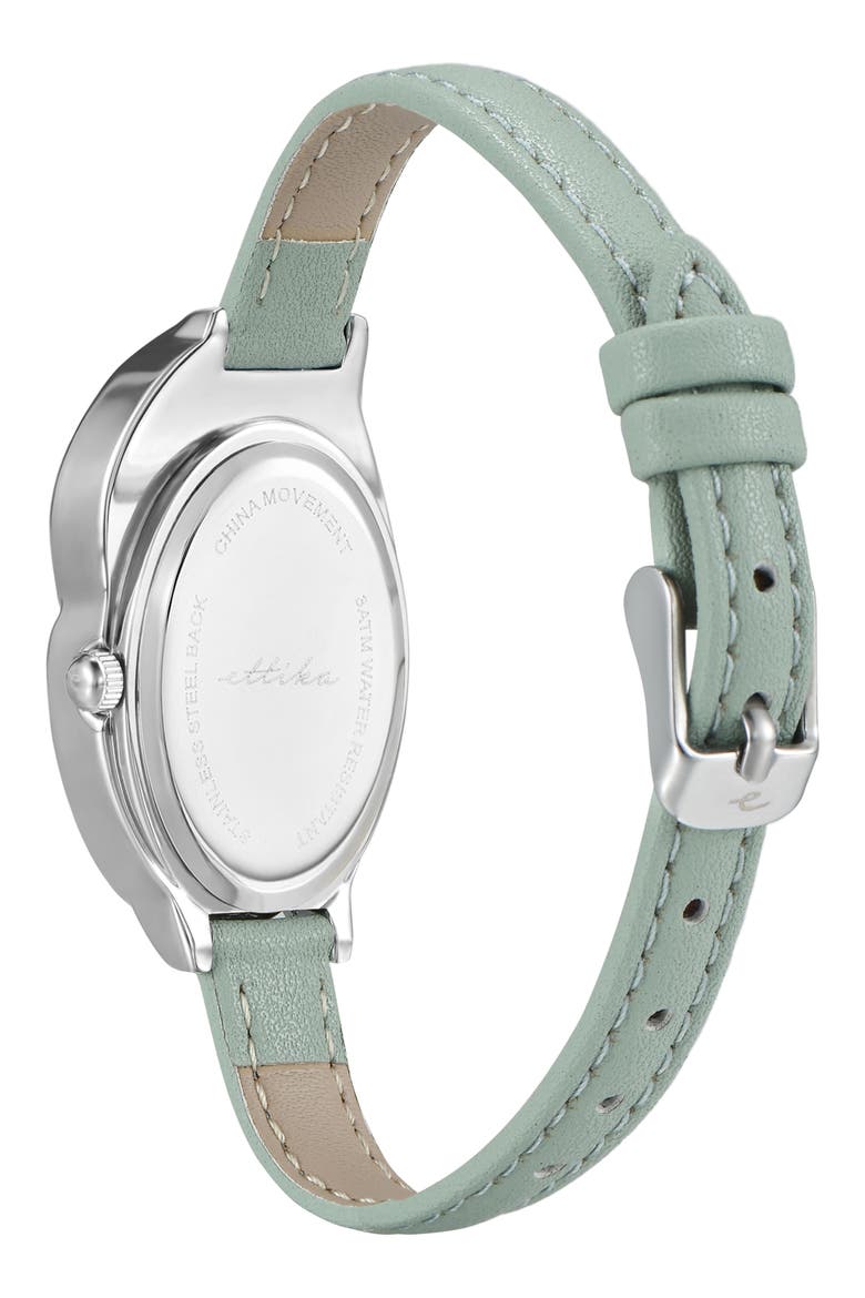 Bubble Dome Leather Strap Watch, Alternate, color, SEAFOAM