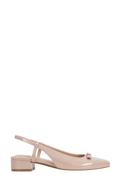 Bandolino Women's Andies Bow Block Heel Slingback Pumps In Light Natural Patent