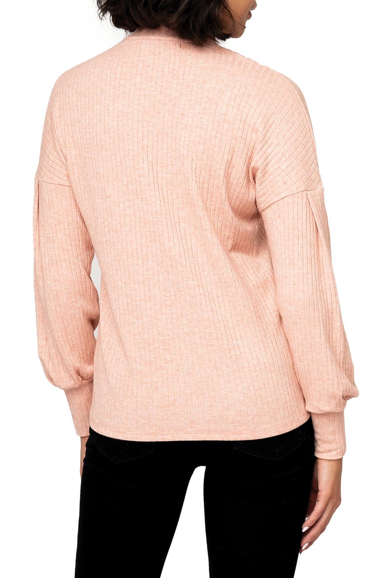 Cutout Mock Neck Sweater, Alternate, color, ROSE