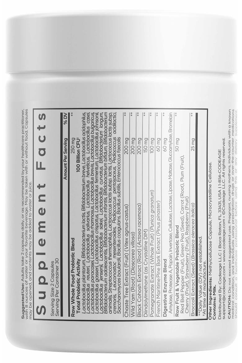 Raw Women's Probiotics + Prebiotics Supplement, Alternate, color, White