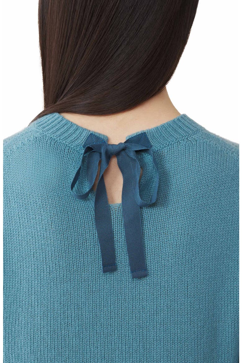 Cashmere Sweater With Grosgrain Detail, Alternate, color, Pale blue
