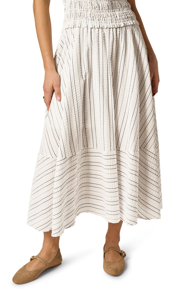 Smocked Halter Midi Dress, Alternate, color, IVORY MULTI