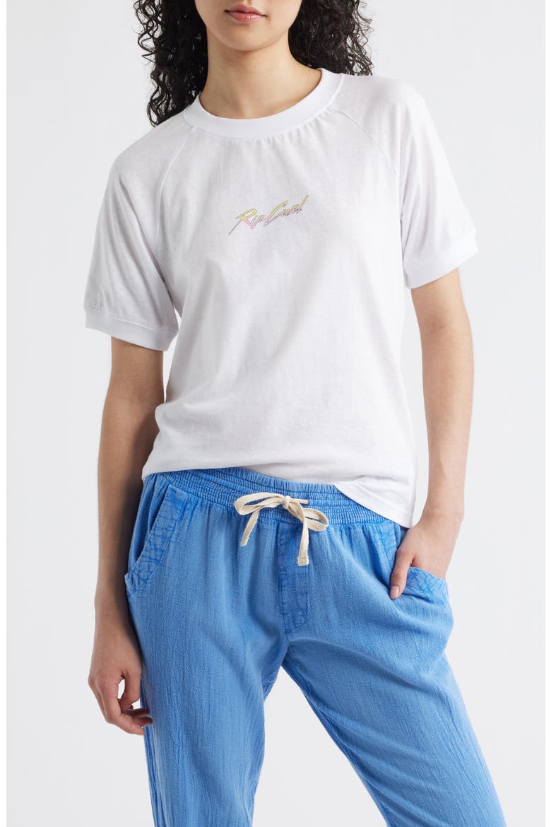 Hayley O Crewneck T-Shirt, Main, color, OPTICAL WHITE