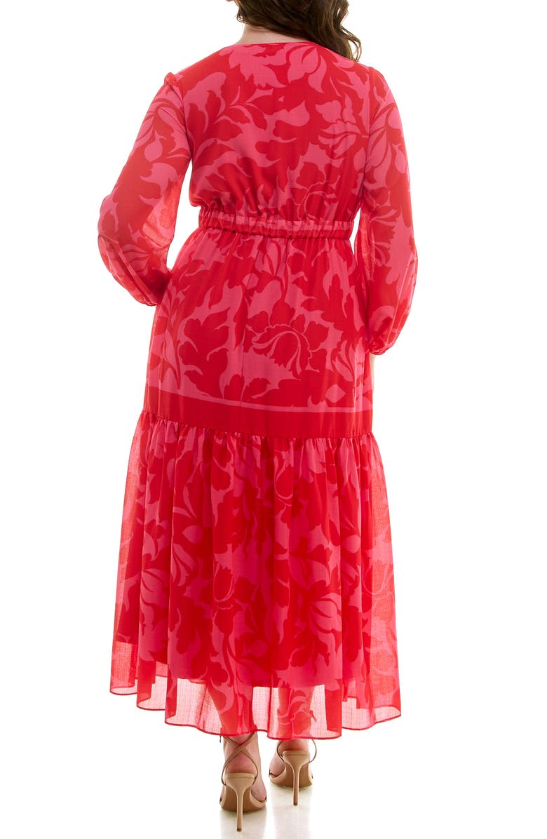 Taylor Dresses Long Sleeve Tiered Maxi Dress, Alternate, color, 