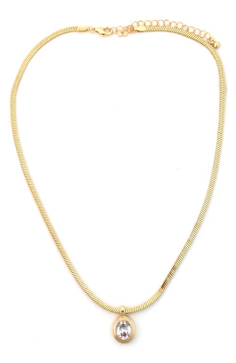 Crystal Circle Pendant Necklace
