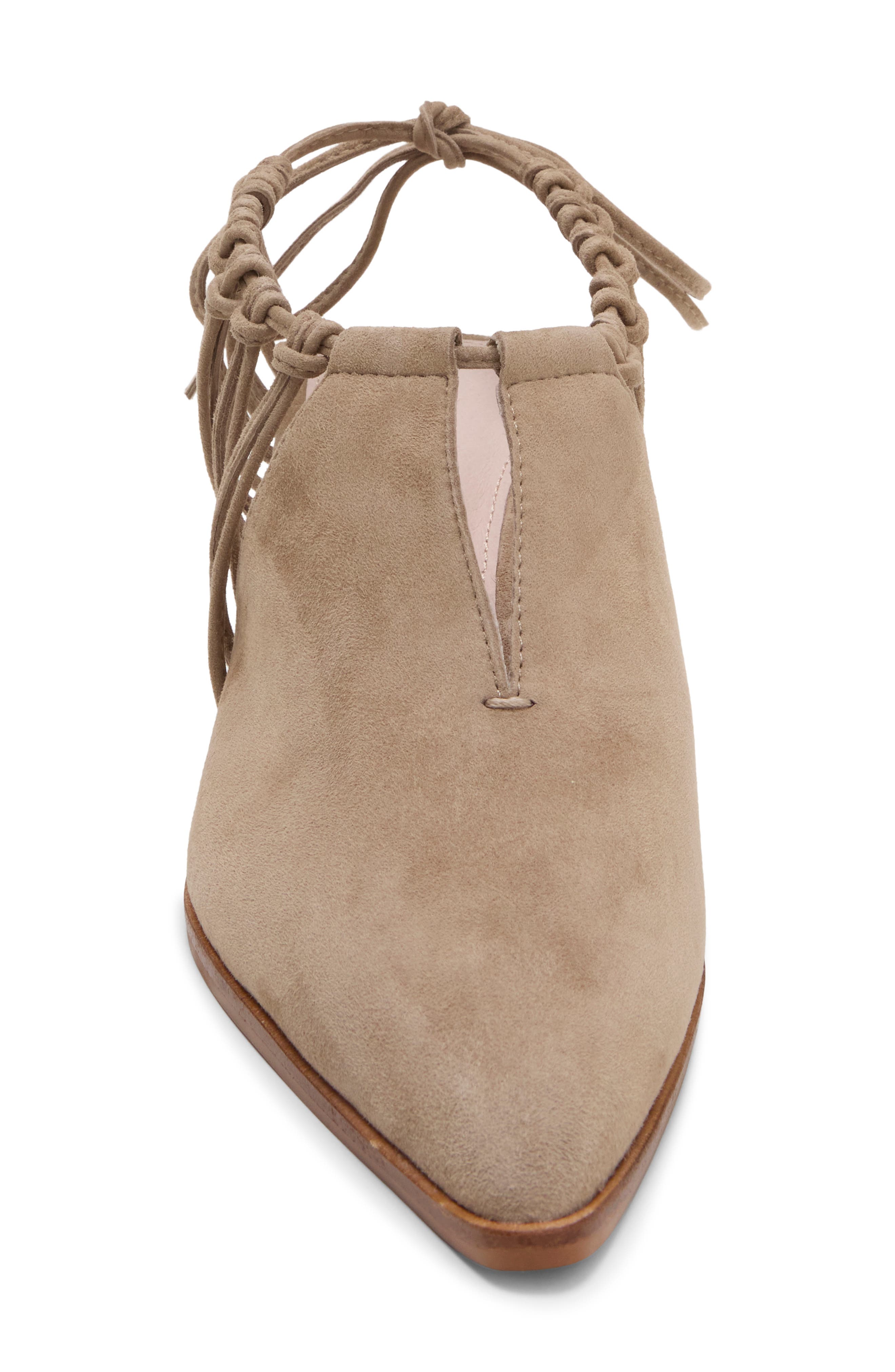 Christina Pointed Toe Leather Mule, Alternate, color, TAUPE