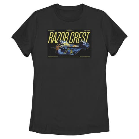 Womens Star Wars The Mandalorian and Grogu Bounty Hunter Razor Crest T Shirt