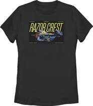 Star Wars: The Mandalorian and Grogu Womens Star Wars The Mandalorian and Grogu Bounty Hunter Razor Crest T Shirt