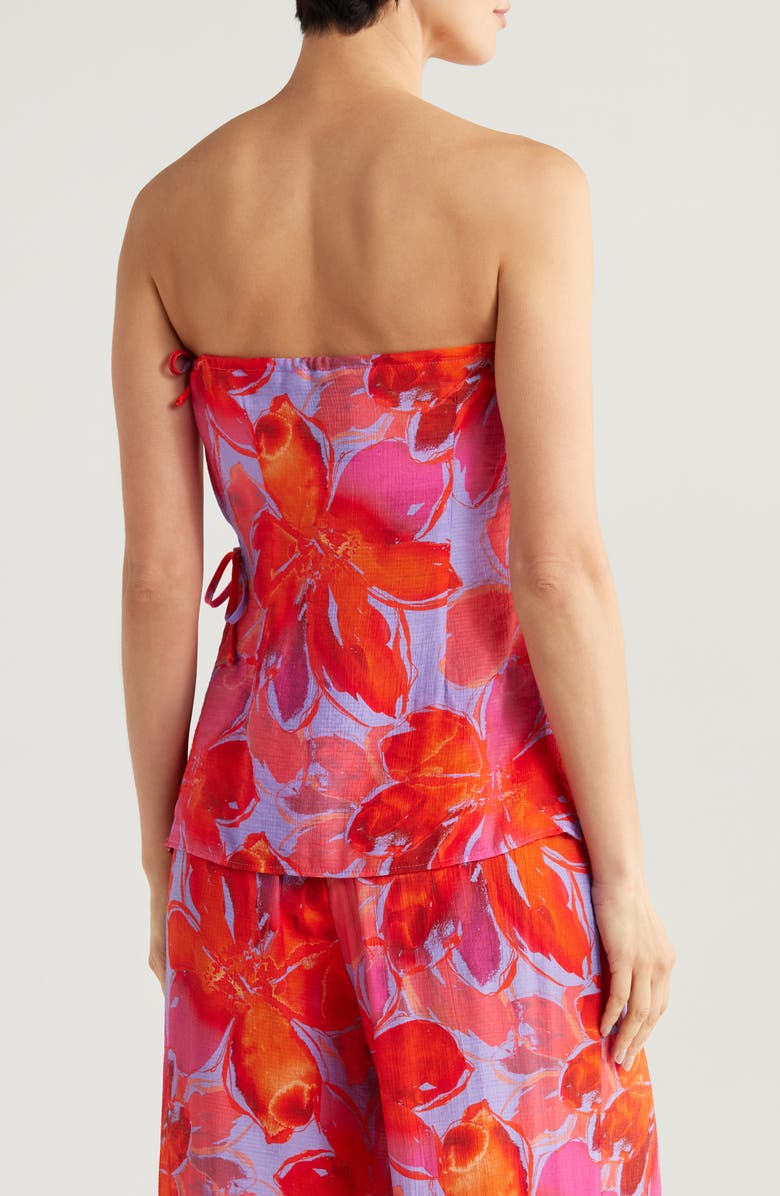 Hutch Sie Tie Strapless Top, Alternate, color, Watercolor Gardenia