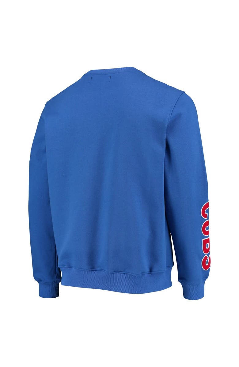 PRO STANDARD Men's Pro Standard Royal Chicago Cubs Stacked Logo Pullover Sweatshirt, Alternate, color, 