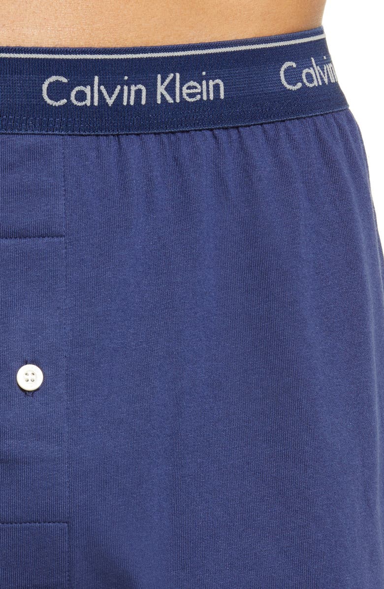 Calvin Klein 3-Pack Knit Cotton Boxers, Alternate, color, Blue Bay/ Minnow/ Medieval