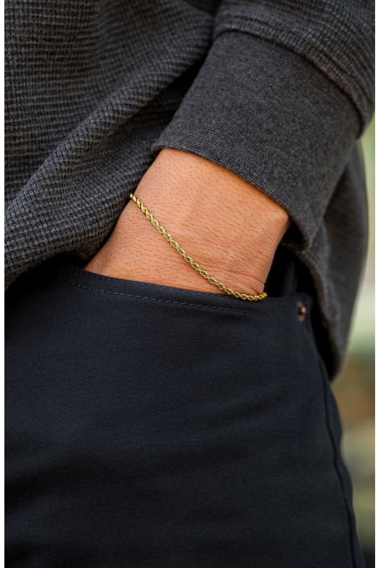 Men's Rope Chain Bracelet, Alternate, color, GOLD