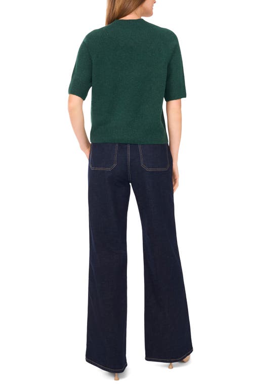 Vince Camuto Crewneck Short Sleeve Sweater In Green