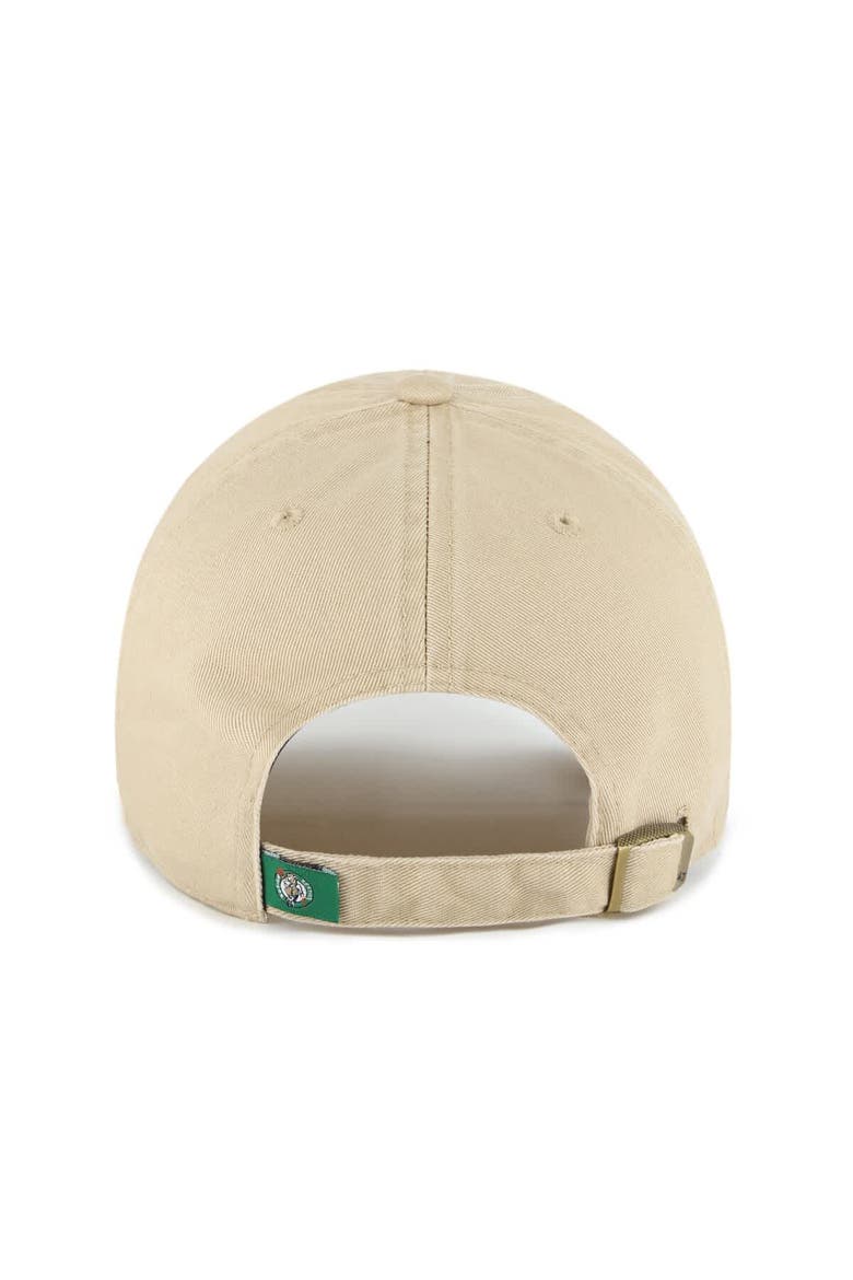 Men's '47  Khaki Boston Celtics Logo Clean Up Adjustable Hat, Alternate, color, Khaki