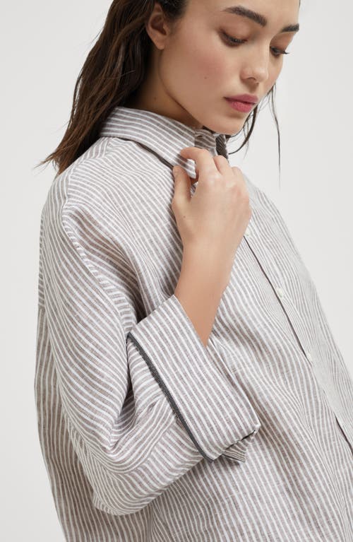 Brunello Cucinelli Linen Shirt In Gray