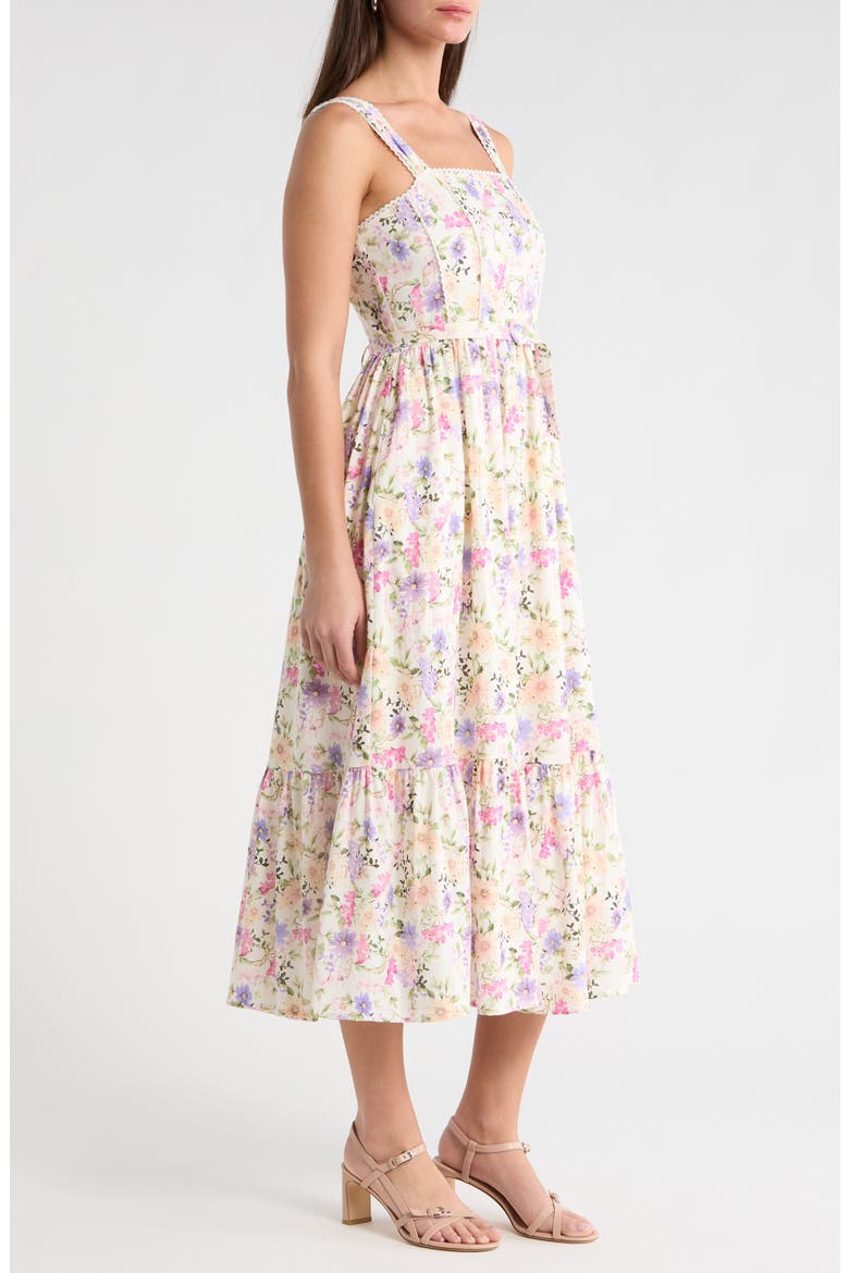 Floral Midi Sundress, Alternate, color, NEW IVORY