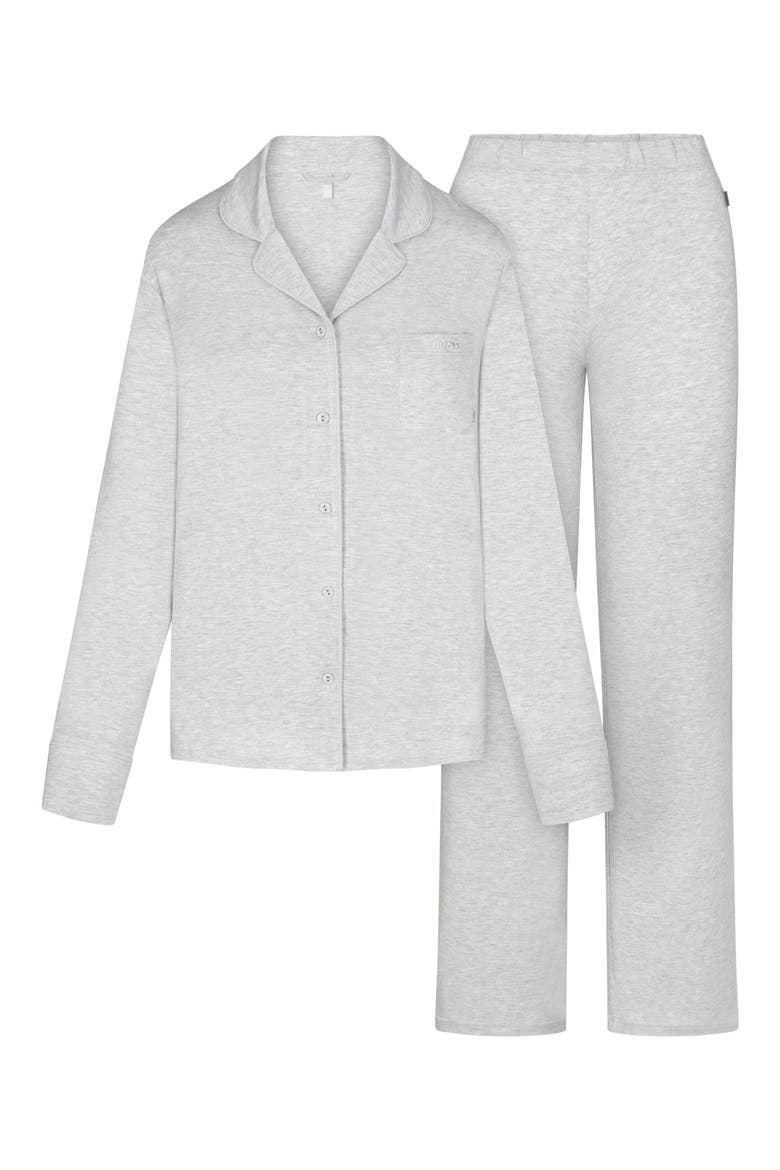 Sleep Long Pajamas, Alternate, color, LIGHT HEATHER GREY